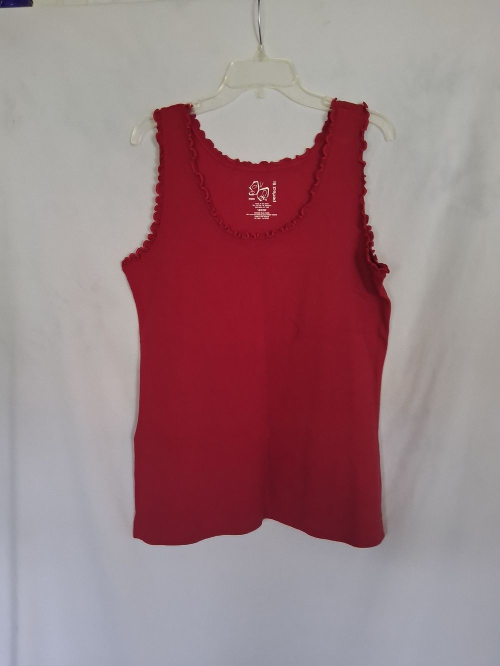 Classic Red Ruffle Trim Tank Top - Picture 2 of 5